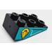 LEGO Zwart Helling 2 x 3 (25°) Omgekeerd met Geel Symbol 8269 Sticker zonder verbindingen tussen noppen (3747)
