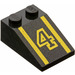 LEGO Black Slope 2 x 3 (25°) with &quot;4&quot; with Rough Surface (3298)