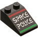 LEGO Black Slope 2 x 3 (25°) with Space Police II Logo with Rough Surface (3298)