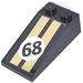 LEGO Black Slope 2 x 4 (18°) with number 68 Sticker (30363)