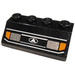 LEGO Black Slope 2 x 4 (45°) with Headlights and White Lines Pattern with Rough Surface (3037)