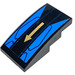 LEGO Black Slope 2 x 4 Curved with Gold Arrow on Black and Blue Background Sticker (93606)