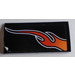 LEGO Black Slope 2 x 4 Curved with Orange Flame (Right) Sticker without Bottom Tubes (6106)