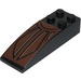 LEGO Schwarz Steigung 2 x 6 Gebogen mit Brown Muster Aufkleber (44126)