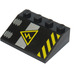 LEGO Black Slope 3 x 4 (25°) with Electricity Danger Sign, Black and Yellow Danger Stripes Sticker (3297)