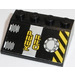 LEGO Black Slope 3 x 4 (25°) with &#039;KEEP OFF&#039;, Fuel Tank Cap, Silver Stripes Sticker (3297)
