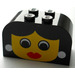 LEGO Black Slope Brick 2 x 4 x 2 Curved with Female Face, Red Lips (4744)
