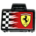 LEGO Black Small Suitcase with Ferrari Logo and Black and White Checks Sticker (4449)