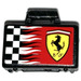 LEGO Schwarz Klein Koffer mit Ferrari Logo und Schwarz und Weiß Checks Aufkleber (4449)