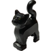 LEGO Schwarz Standing Katze mit Lange Schwanz mit Green Augen und Grau Nose (80829 / 103938)