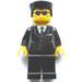 LEGO Schwarz Anzug, Blau Sonnenbrille, Flach Topped Haar Minifigur