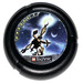 LEGO Black Technic Bionicle Weapon Throwing Disc with Jet / Judge, 6 pips, holding up glowing disk (32171)