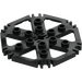 LEGO Black Technic Plate 6 x 6 Hexagonal with Six Spokes and Clips with Hollow Studs (64566)