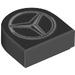 LEGO Black Tile 1 x 1 Half Oval with Mercedes Star Logo (24246 / 88090)