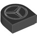 LEGO Zwart Tegel 1 x 1 Halve Oval met Mercedes Star logo (24246 / 88090)