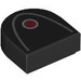 LEGO Black Tile 1 x 1 Half Oval with Red Dot (24246 / 103739)