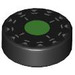 LEGO Black Tile 1 x 1 Round with Green Circle (35380 / 105362)