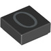 LEGO Black Tile 1 x 1 with &quot;0&quot; with Groove (11619 / 13448)