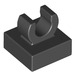 LEGO Black Tile 1 x 1 with Clip (Raised &quot;C&quot;) (15712 / 44842)