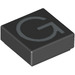 LEGO Black Tile 1 x 1 with &#039;G&#039; with Groove (11544 / 13413)