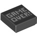 LEGO Black Tile 1 x 1 with &#039;GAME OVER!&#039; with Groove (3070)