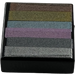 LEGO Svart Tile 1 x 1 med Metallic Rainbow Striper med Rille (3070)