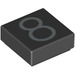 LEGO Black Tile 1 x 1 with Number 8 with Groove (11613 / 13446)