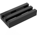 LEGO Zwart Tegel 1 x 2 Rooster (zonder Groef in onderzijde)