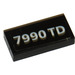 LEGO Black Tile 1 x 2 with &#039;7990 TD&#039; Sticker with Groove (3069)