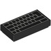 LEGO Zwart Tegel 1 x 2 met Blank PC Keyboard met groef (73688 / 100218)