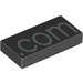 LEGO Black Tile 1 x 2 with .com with Groove (3069)