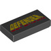 LEGO Black Tile 1 x 2 with Defender with Groove (3069 / 24444)