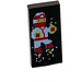 LEGO Black Tile 1 x 2 with Pixelated Ninja with Groove (3069)