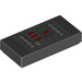 LEGO Black Tile 1 x 2 with Vader Front Green and Red Buttons with Groove (3069)