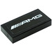 LEGO Black Tile 1 x 2 with White &#039;AMG&#039; Sticker with Groove (3069)