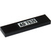 LEGO Black Tile 1 x 4 with &#039;AD 7635&#039; Sticker (2431)