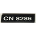 LEGO Black Tile 1 x 4 with CN 8286 License Plate Sticker (2431)