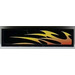 LEGO Black Tile 1 x 4 with Flame Pattern Sticker (2431)