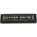 LEGO Black Tile 1 x 4 with &#039;Hyper Drive&#039; Sticker (2431)