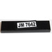 LEGO Black Tile 1 x 4 with &quot;JM 7642&quot; Sticker (2431)