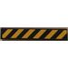 LEGO Black Tile 1 x 6 with Yellow Stripes Sticker (6636)