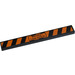 LEGO Black Tile 1 x 8 with Orange Danger Stripes &quot;Warning ! Long Vehicle&quot; Sticker (4162)