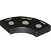 LEGO Black Tile 2 x 2 Curved Corner with White Circles (27925 / 104743)