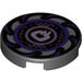 LEGO Black Tile 2 x 2 Round with Ninjago Purple saw blade with Bottom Stud Holder (14769 / 44985)