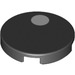 LEGO Black Tile 2 x 2 Round with White Dot with Bottom Stud Holder (14769 / 19197)