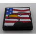 LEGO Black Tile 2 x 2 with Eagle on American Flag Sticker with Groove (3068)