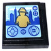 LEGO Black Tile 2 x 2 with Firefighter Statue Sticker with Groove (3068)
