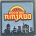 LEGO Black Tile 2 x 2 with Good Day Ninjago Sticker with Groove (3068)