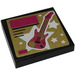LEGO Black Tile 2 x 2 with Guitar From set 41106 Sticker with Groove (3068)