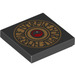 LEGO Black Tile 2 x 2 with Heroica Runes with Groove (3068 / 93954)
